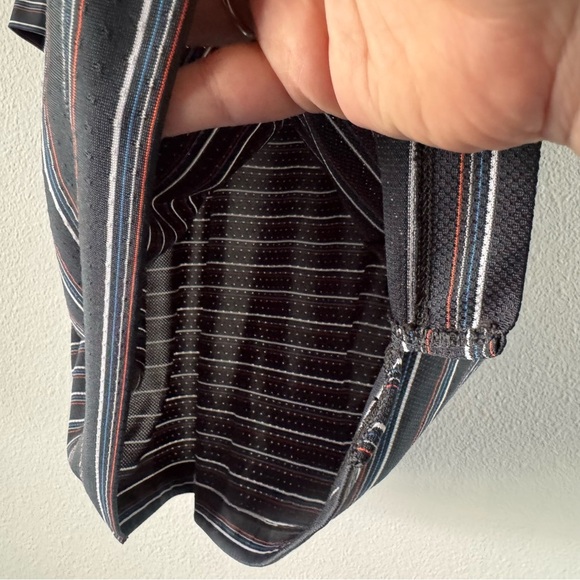 Nike Golf Fit Dry Striped Polo XXL Men's Black Shirt Breathable Mesh Button Neck - Picture 5 of 9